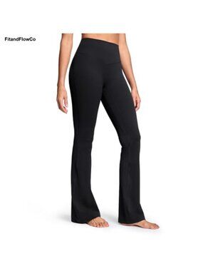 Flare Leggings High Rise V-Dip Back No Front Seam Yoga Pants